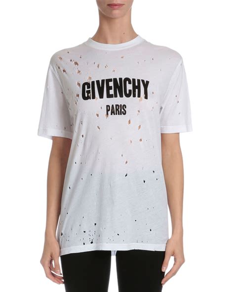 givenchy distressed t shirt women's